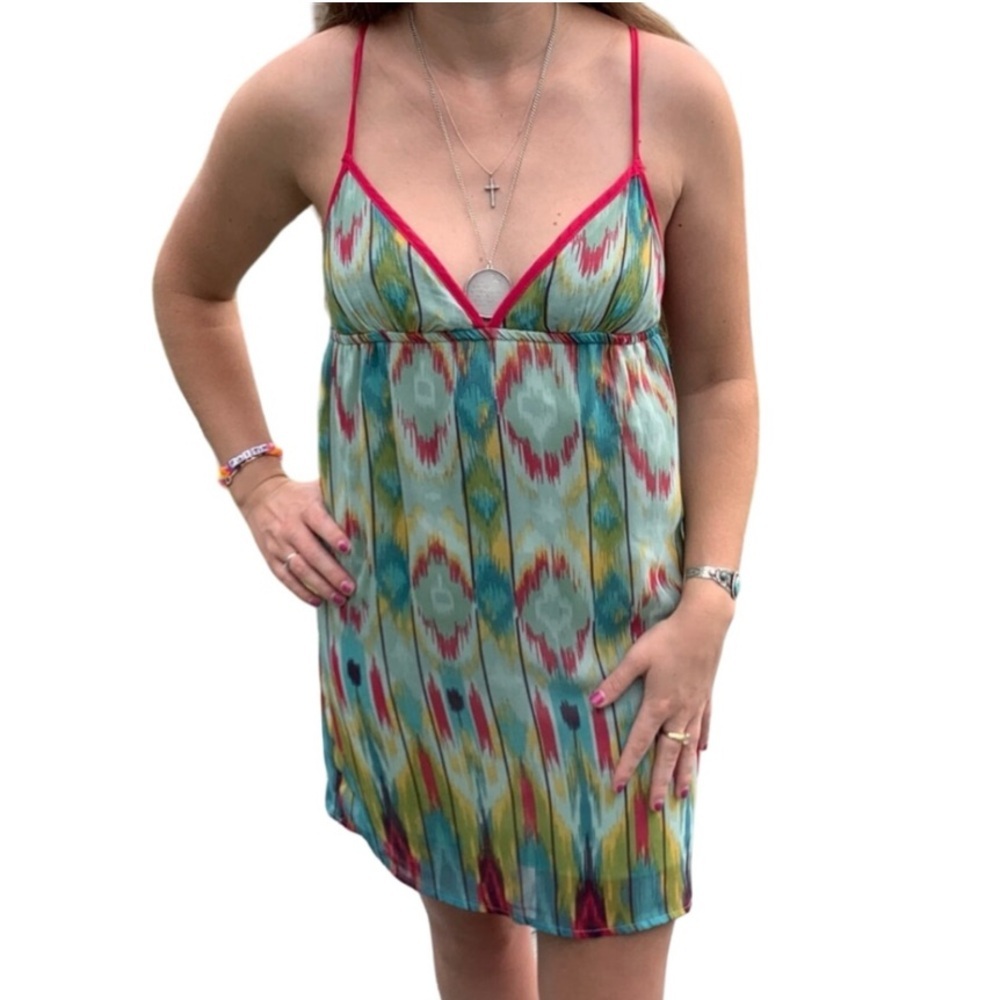 Kirra Tie-Dye Colorful Strappy Mini Dress 👗🤍